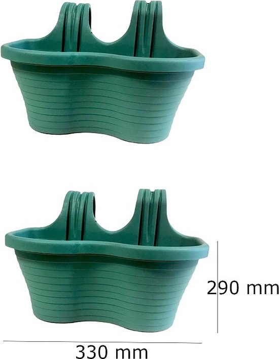 Plantenbak Serinova - Set van 2 Stuks - Groen - 6.5L