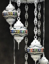 Hanglamp Halay - Oosterse - Glas - Wit - 7 Bollen