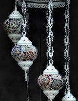 Hanglamp Halay - Oosterse - Glas - Wit - 7 Bollen