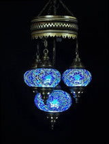 Kroonluchter De Max - Turkse - Glas - Blauw - 4 Bollen