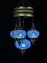 Kroonluchter De Max - Turkse - Glas - Blauw - 4 Bollen