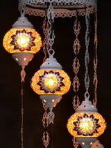 Hanglamp Halay - Oosterse - Glas - Wit - 7 Bollen