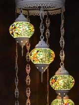 Hanglamp Halay - Oosterse - Glas - Wit - 7 Bollen