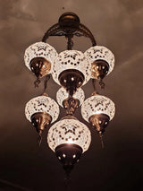 Hanglamp De Max - Turkse - Mozaïek - Bruin - 7 Bollen