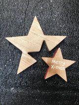 Kerstster Christmas House - Hout - Rood - 18cm