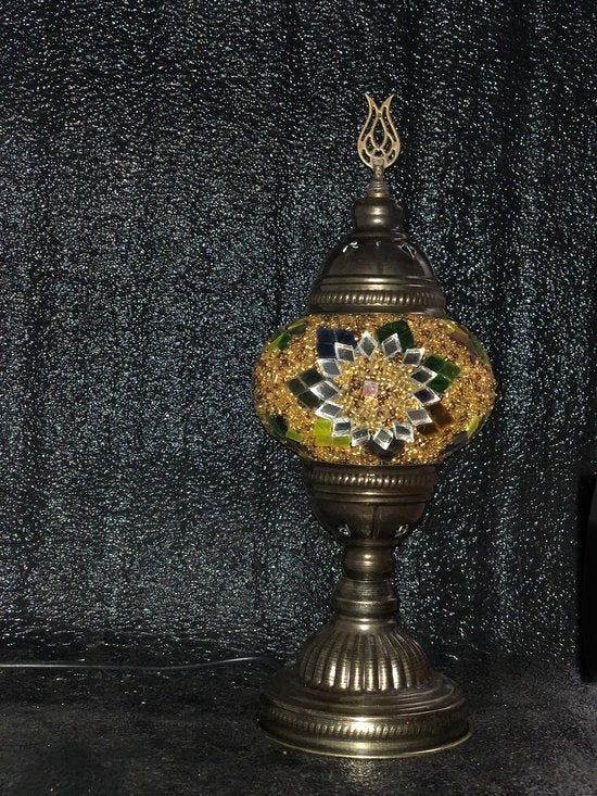 Tafellamp Halay - Turkse - Mozaïek - Goud