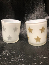 Waxinelichtjeshouder Christmas House - Set van 2 Stuks - Glas - Wit
