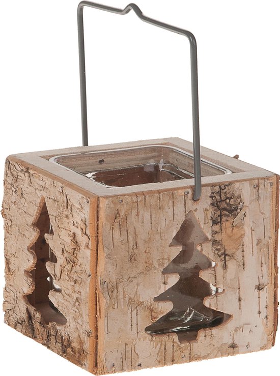 Kaars - Hout - 10x10x10cm