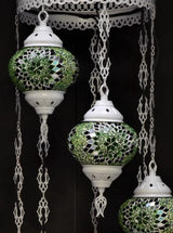 Hanglamp Halay - Oosterse - Glas - Wit - 7 Bollen