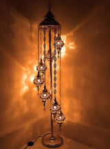 Staande Lamp De Max - Turkse - Mozaïek - Bruin - 7 Bollen