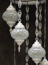 Hanglamp Halay - Oosterse - Glas - Wit - 7 Bollen