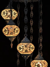 Hanglamp Halay - Oosterse - Glas - Wit - 7 Bollen