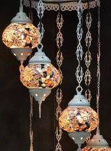 Hanglamp Halay - Oosterse - Glas - Wit - 7 Bollen