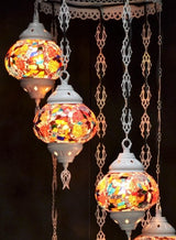 Hanglamp Halay - Oosterse - Glas - Wit - 7 Bollen