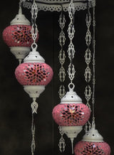 Hanglamp Halay - Oosterse - Glas - Wit - 7 Bollen