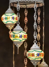 Hanglamp Halay - Oosterse - Glas - Wit - 7 Bollen