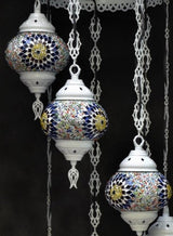 Hanglamp Halay - Oosterse - Glas - Wit - 7 Bollen