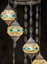 Hanglamp Halay - Oosterse - Glas - Wit - 7 Bollen