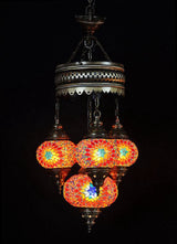 Hanglamp De Max - Turkse - Glas - Multicolour - 4 Bollen