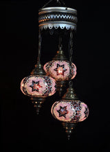 Hanglamp Merkloos - Turkse - Mozaïek - Rood - 3 Bollen