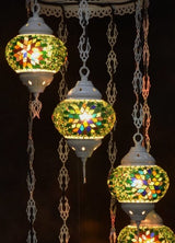Hanglamp Halay - Oosterse - Glas - Wit - 7 Bollen