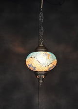 Hanglamp Halay - Oosterse - Mozaïek - Blauw - 53cm