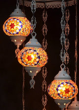 Hanglamp Halay - Oosterse - Glas - Wit - 7 Bollen