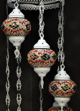 Hanglamp Halay - Oosterse - Glas - Wit - 7 Bollen