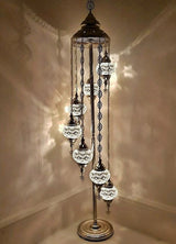 Staande Lamp De Max - Turkse - Mozaïek - Wit - 7 Bollen