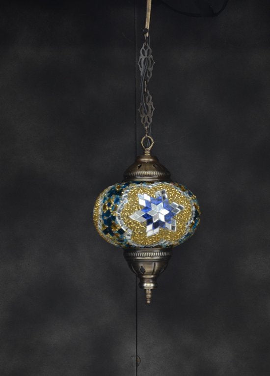 Hanglamp De Max - Oosterse - Blauw - 17cm