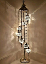 Staande Lamp Merkloos - Turkse - Mozaïek - Wit - 7 Bollen
