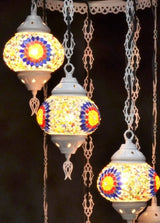 Hanglamp Halay - Oosterse - Glas - Wit - 7 Bollen