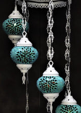 Hanglamp Halay - Oosterse - Glas - Wit - 7 Bollen