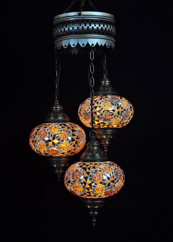 Hanglamp Merkloos - Turkse - Mozaïek - Bruin - 3 Bollen