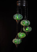 Hanglamp De Max - Turkse - Mozaïek - Groen - 5 Bollen