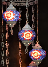 Hanglamp Halay - Oosterse - Glas - Wit - 7 Bollen