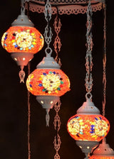 Hanglamp Halay - Oosterse - Glas - Wit - 7 Bollen