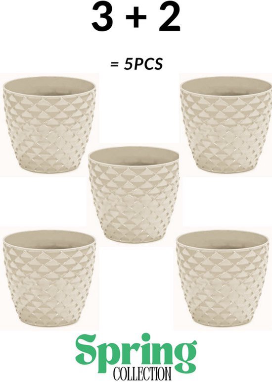 Bloempot De Max - Set van 5 Stuks - Crème