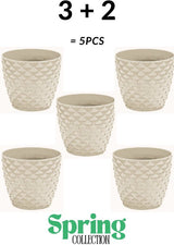 Bloempot Serinova - Set van 5 Stuks - Crème