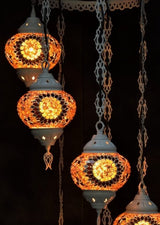 Hanglamp Halay - Oosterse - Glas - Wit - 7 Bollen