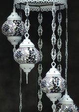 Hanglamp Halay - Oosterse - Glas - Wit - 7 Bollen