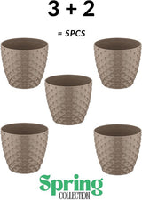Bloempot Serinova - Set van 5 Stuks - Crème