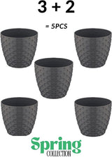 Bloempot Serinova - Set van 5 Stuks - Crème