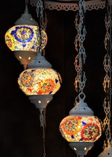 Hanglamp Halay - Oosterse - Glas - Wit - 7 Bollen