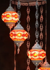 Hanglamp Halay - Oosterse - Glas - Wit - 7 Bollen