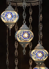 Hanglamp Halay - Oosterse - Glas - Wit - 7 Bollen
