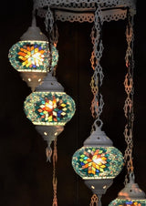 Hanglamp Halay - Oosterse - Glas - Wit - 7 Bollen