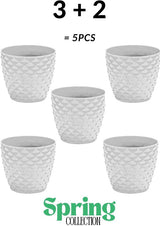 Bloempot Serinova - Set van 5 Stuks - Crème