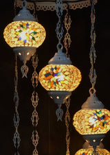 Hanglamp Halay - Oosterse - Glas - Wit - 7 Bollen