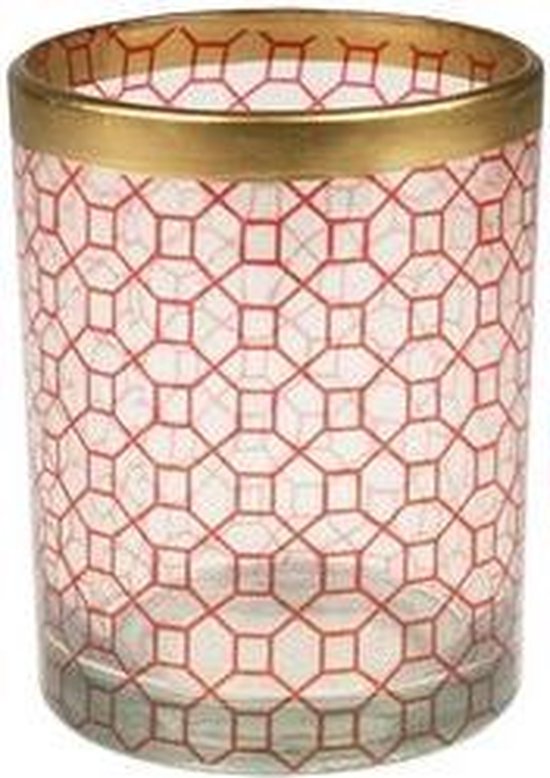 Waxinelichtjeshouder De Max - Set van 2 Stuks - Glas - Rood